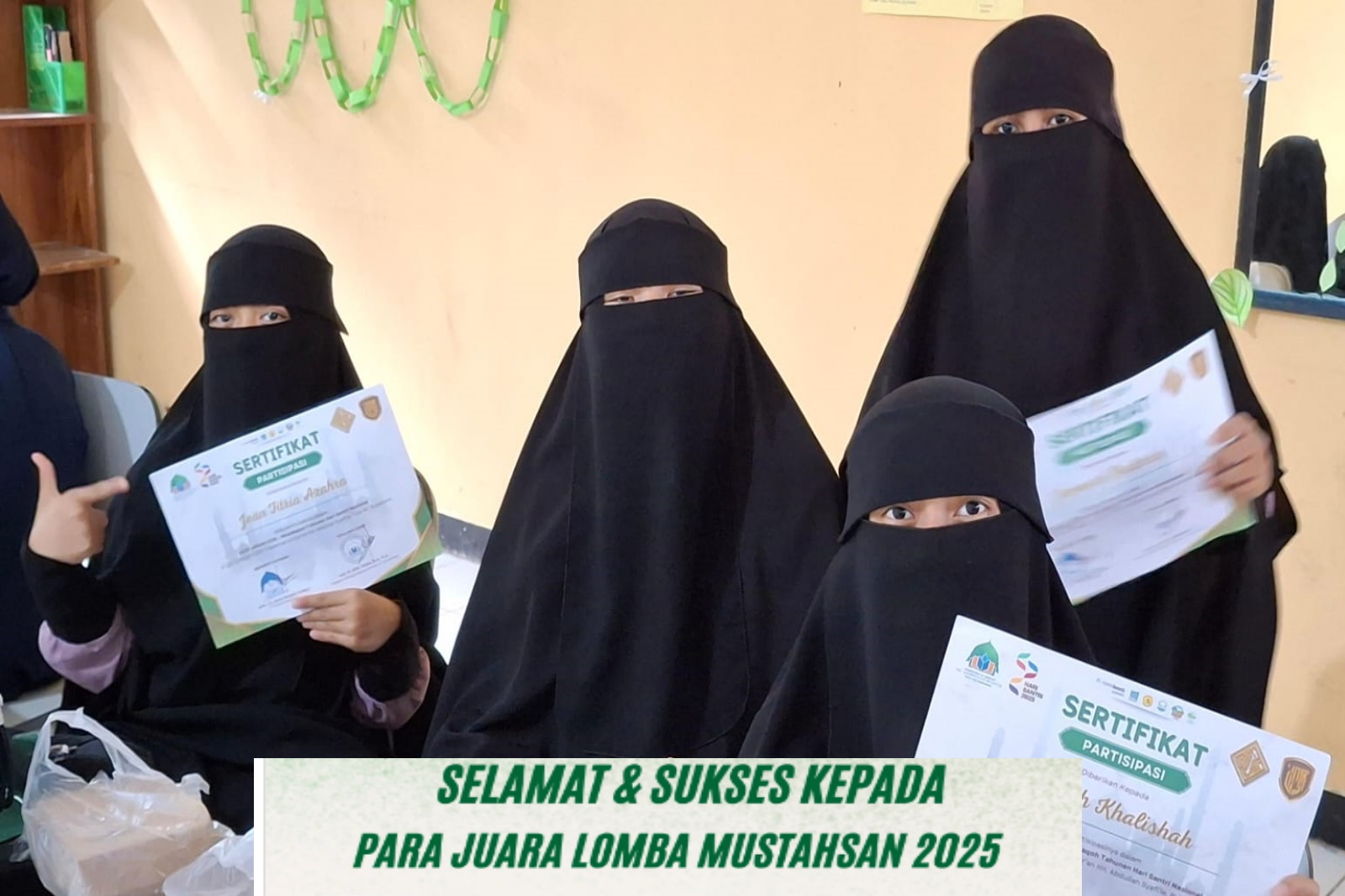 SMP Putri Humaira, Rebut Gelar Juara MHQ pada ajang Musabaqoh Tahunan Hari Santri Nasional (MUSTAHSAN) di Pondok Pesantren Al Qur’an KH. Abdullah Syafi’ie, Pulo Air, Sukabumi, Minggu (19/10/2025)